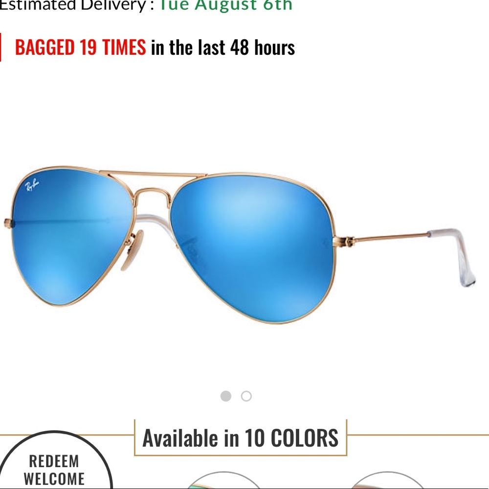 EUC Ray Bans Blue Mirror Aviators
